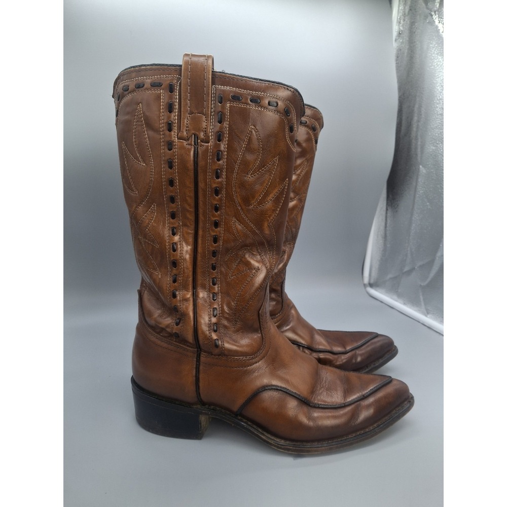 Vintage Acme Circle A Boots Mens  size 9D Brown Leather Western Cowboy made USA